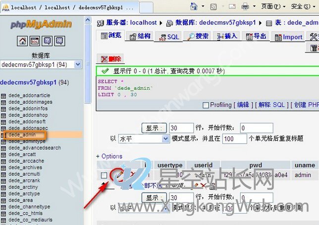 修改织梦dedeCMS默认管理员admin的方法