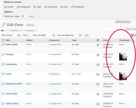 如何给Wordpress后台文章列表,添加缩略图