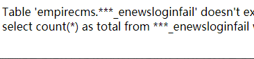 帝国cms后台登录显示Table 'empirecms.***_enewsloginfail' doesn't exist