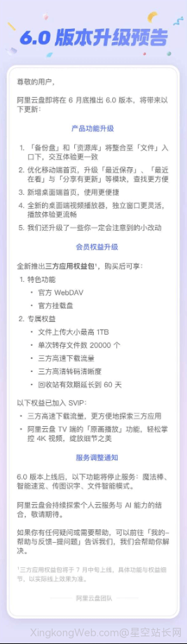 阿里云盘6.0即将发布:全新推出三方应用权益包