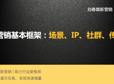 新营销的四个关键词:场景、IP、社群、传播