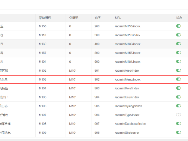 PbootCMS开启后台菜单管理功能